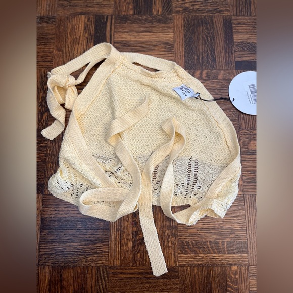 NWT Princess Polly Cropped crochet knit yellow top - Picture 5 of 14